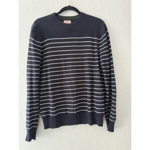 Brooks Brothers Red Fleece Mens Blue Stripe Cotton Cashmere Crew Neck Sweater Sm